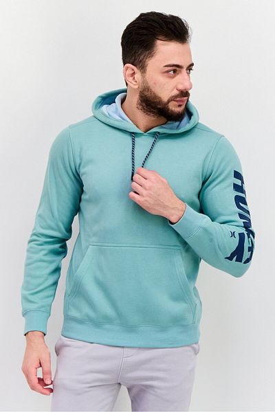 Hurley Men Sportswear Fit Long Sleeves Outdoors Hoodie, Light Green