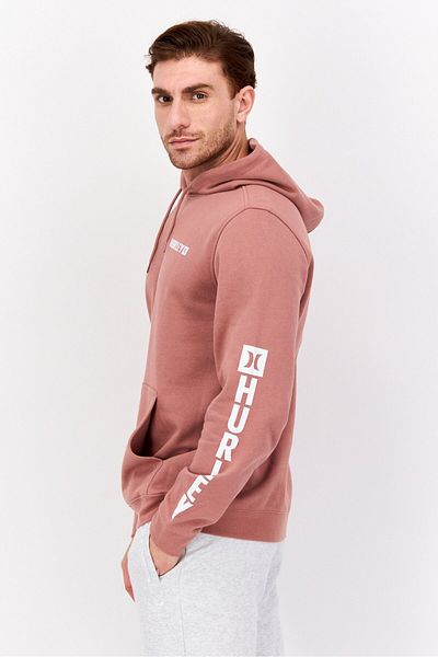 Hurley Men Brand Logo Long Sleeves Hoodies, Dusty Pink