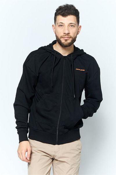 Night Addict Men Hooded Brand Logo Long Sleeves Sweatshirt, Black