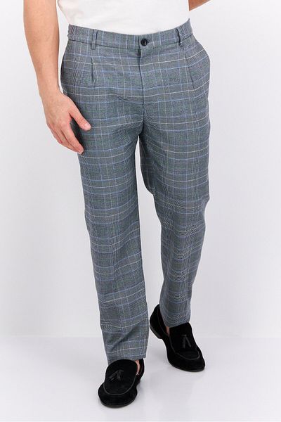 Scotch & Soda Men Slim Fit Pleated Blake Chino Pants, Grey Combo