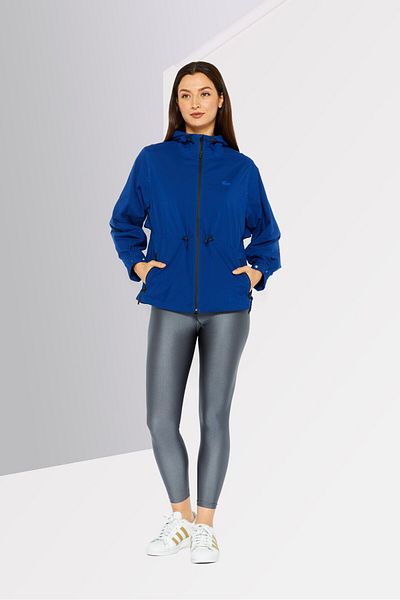 Lacoste Women Embroidered Logo Windbreaker Jacket, Blue