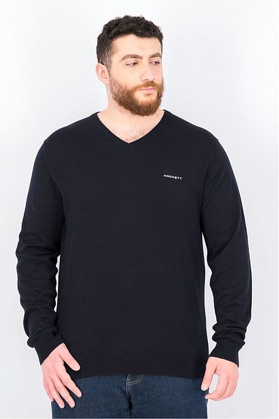 Hackett Men V-neck Long Sleeves Knit Sweater, Black