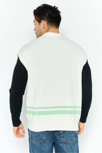 Esprit Men Crew Neck Knitted Vest, Off White