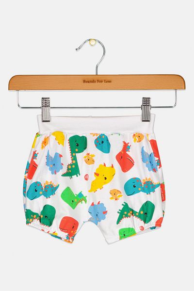 Cool Club Toddlers Girl Graphic Print Shorts, White Combo