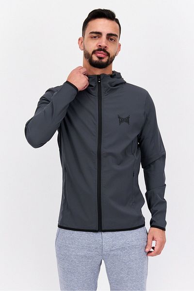 Tapout Men Sportswear Fit Long Sleeve Training Windbreak Jacket, Dark Grey