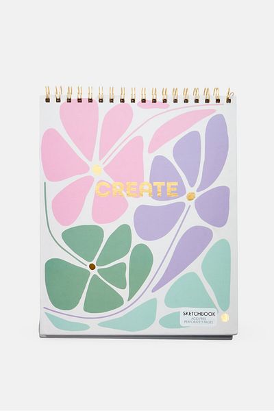 Votum Floral Spiral Sketchbook, Light Pink
