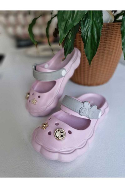 AkınalBella Female Child Pink Light Sole Slip-Resistant Indoor Slippers Sandals