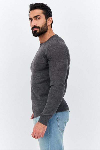 Sorbino Men Crew Neck Heather Sweater, Grey