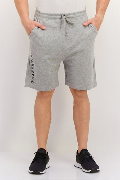 GAZZARRİNİ Men Heather Side Pocket Basic Shorts, Grey