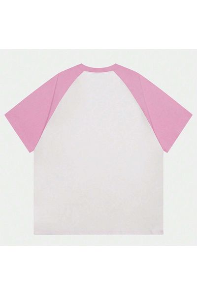 Touz Moda Λευκό Unisex Pink Raglan Nashville T-Shirt