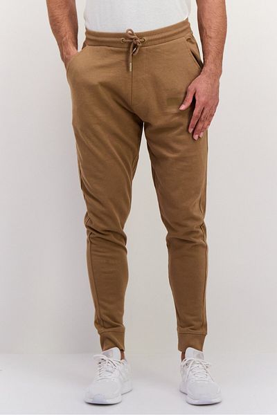 GAZZARRİNİ Men Solid Drawstring Jogger Pants, Brown