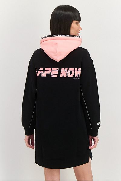 Aape By A Bathing Ape Women Sportswear Fit Long Sleeve Outdoor Dress, Black