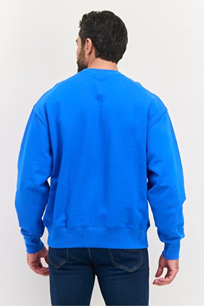 Esprit Men Crew Neck Graphic Print Long Sleeves Sweatshirt, Blue