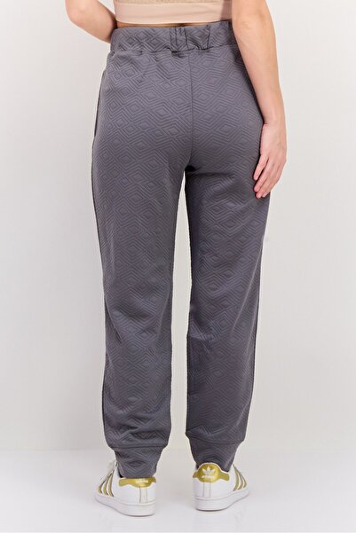 Nine West Women Regular Fit Drawstring Diamond Pattern Jogger Pants, Grey