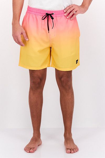 Hurley Men Brand Logo 17 Inch Length Swimwear Shorts, Pink