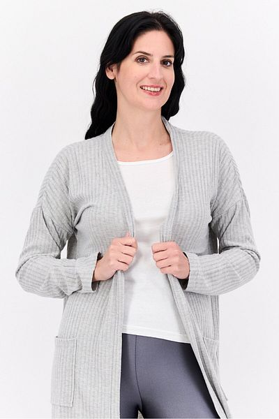 Brave Soul Women Textured Loungewear Cardigan, Grey