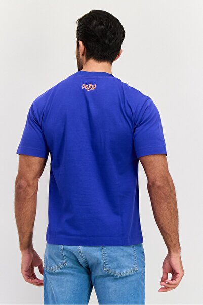 Esprit Men Crew Neck Short Sleeve Brand Logo T Shirt, Royal Blue
