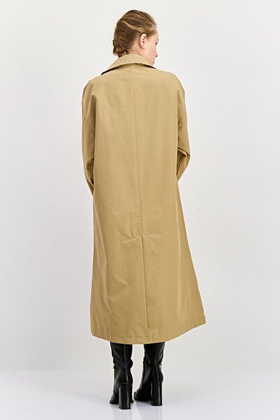Esprit Women Plain Trench Coat, Khaki