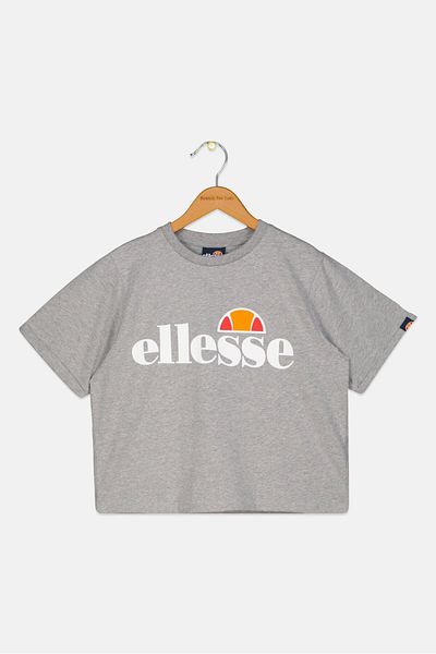 Ellesse Kids Girl Short Sleeve Brand Logo T Shirt, Grey