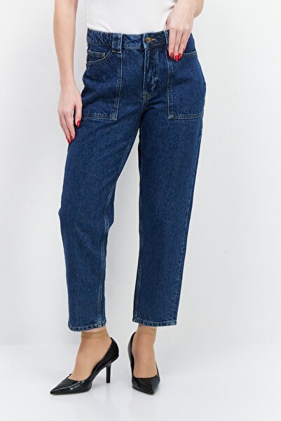 NAH/ Studio بنطلون جينز نسائي غير قابل للتمدد بخصر مرتفع ومناسب للأمهات، بالل...