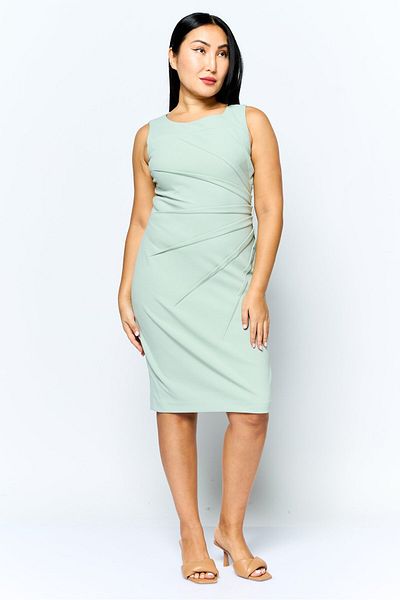 Calvin Klein Women Solid Mini Dress, Slate Green