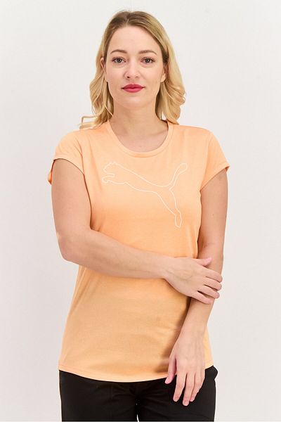 Puma Women Regular Fit Short Sleeve Training T-Shirt, Orange