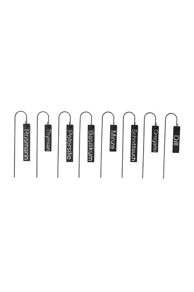 Tchibo 8 Pieces Stainless Herb Sign, Black