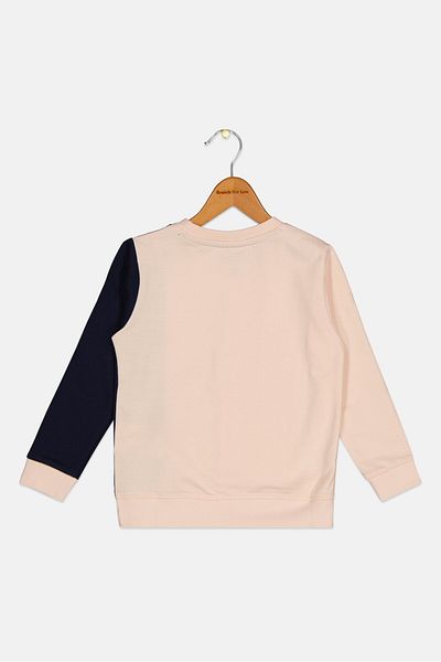 Nautica Toddlers Girl Crew Neck Brand Logo Sweatshirt, Pink