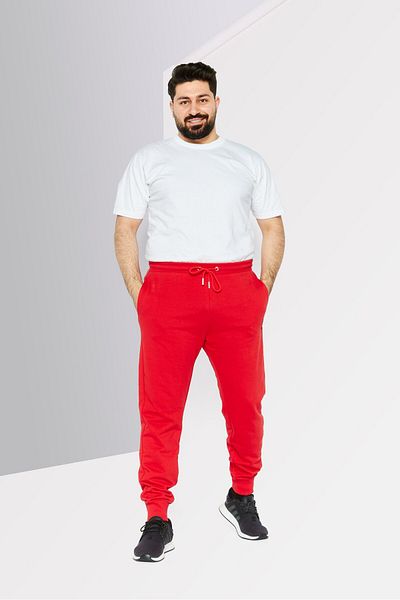 Diesel Men Regular Fit Brand Logo Jogger Pants, Red