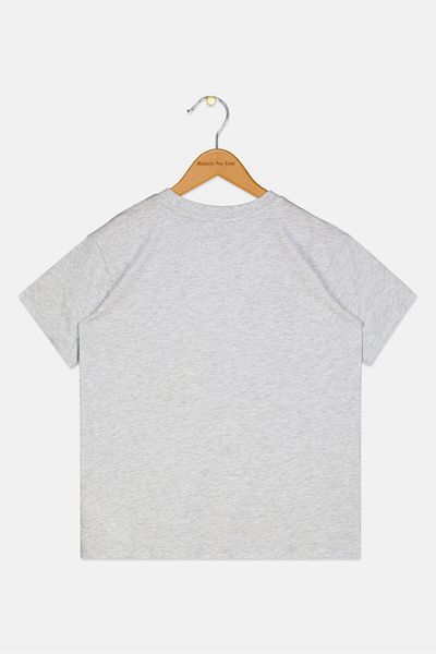 Keith Haring Kids Girl Round Neck Short Sleeve Top, Grey