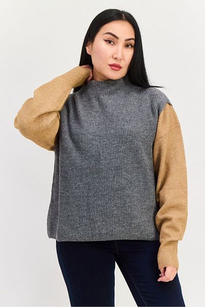 Esprit Women Mock Neck Sleeveless Knit Sweater, Grey