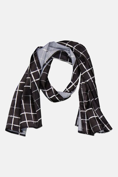 Goody وشاح شعر مطبوع عليه شبكة للنساء، ارتفاع 35 سم × طول 90 سم، أسود