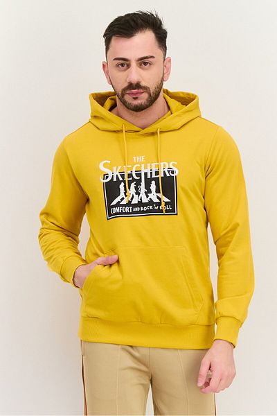 SKECHERS Men Sportswear Fit Long Sleeve Outdoor Sweatshirt, Yellow