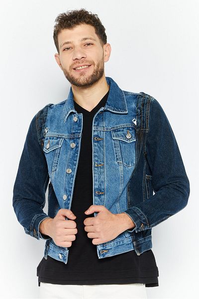 Diesel Men Wash Denim Jacket, Blue