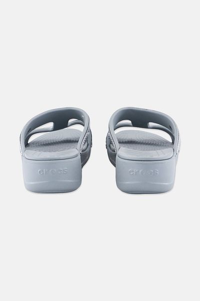 Crocs Women Brand Logo Slip On Sandals, Grey