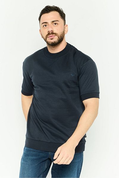 Threadbare Men Crew Neck Short Sleeve Embroidered Logo T-shirt, Navy