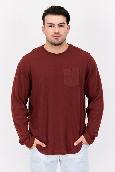 Hurley Men Sportswear Fit Long Sleeve Outdoor Sweatshirts, Rusty Brown