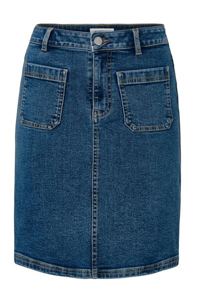 Tchibo Women Washed Denim Mini Skirt, Blue