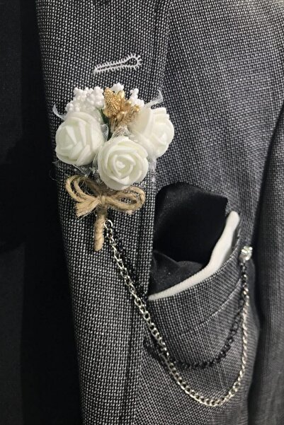 Hayalperest boncuk Beyaz Yaka Çiçeği - Damat Çiçeği - Sağdıç Çiçeği 1 Adet