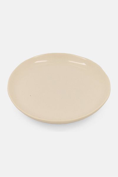 Muy Mucho Glazed Stone Ware Plate 15 X 15 X 2,2 Cm, Off White