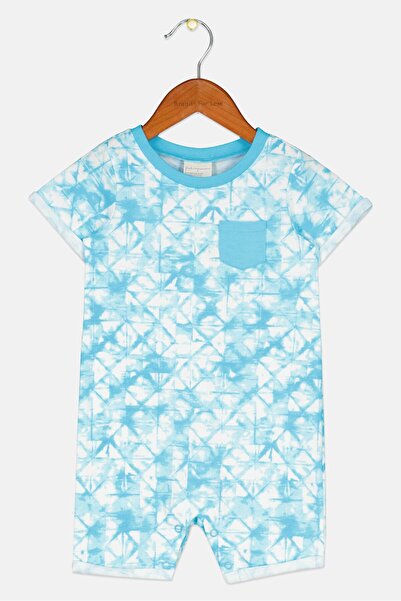 FIRST IMPRESSIONS بدلة جسم قصيرة الأكمام بتصميم صبغ التعادل للأولاد الصغار، ب...