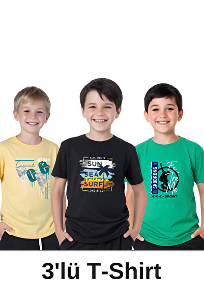 FYK COLLECTİON 3-dijelni aktivni-dugi-ekstremni Štampano dečački kratki rukav...