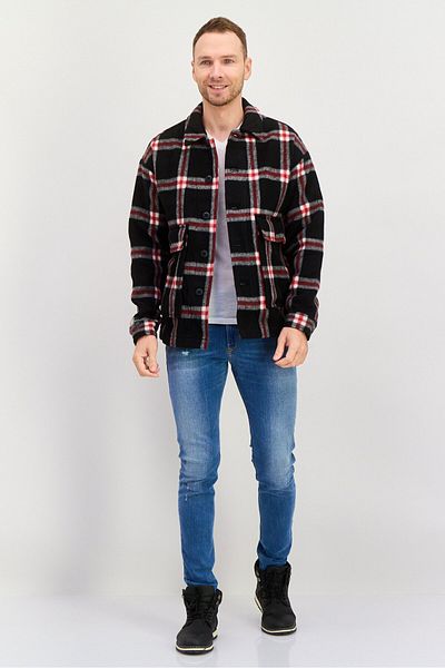Asos Design Men Plaid Jacket Shirt, Multicolor