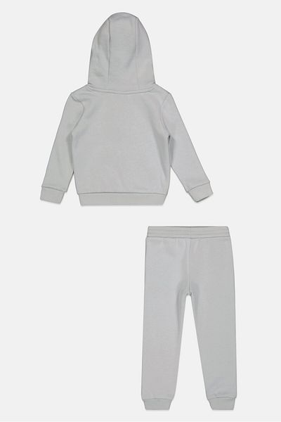 Nicce Toddlers Boy 2 Pcs Brand Logo Hoodies And Jogger Pants, Light Grey
