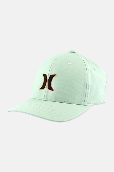 Hurley Men Embroidered Logo Dana Point Cap, Pastel Green Combo