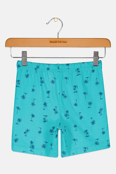 GAP Toddlers Girl Alllover Print Short, Turquoise