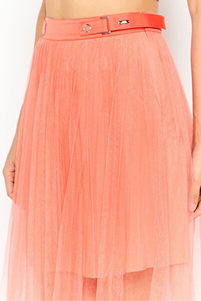 Armani Exchange Women Plain Midi Skirts, Coral