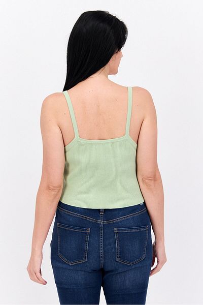 Missguided Women Square Neck Sleeveless Textured Crop Top, Mint Green