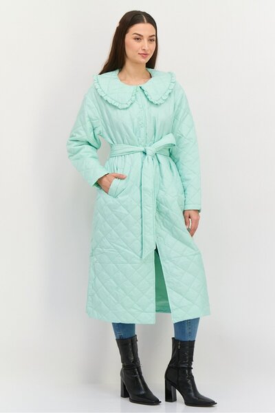 Neon Rose معطف ترنش نسائي مبطن، نعناعي