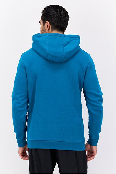 Esprit Men Hooded Long Sleeve Brand Logo Sweatshirt, Teal Blue